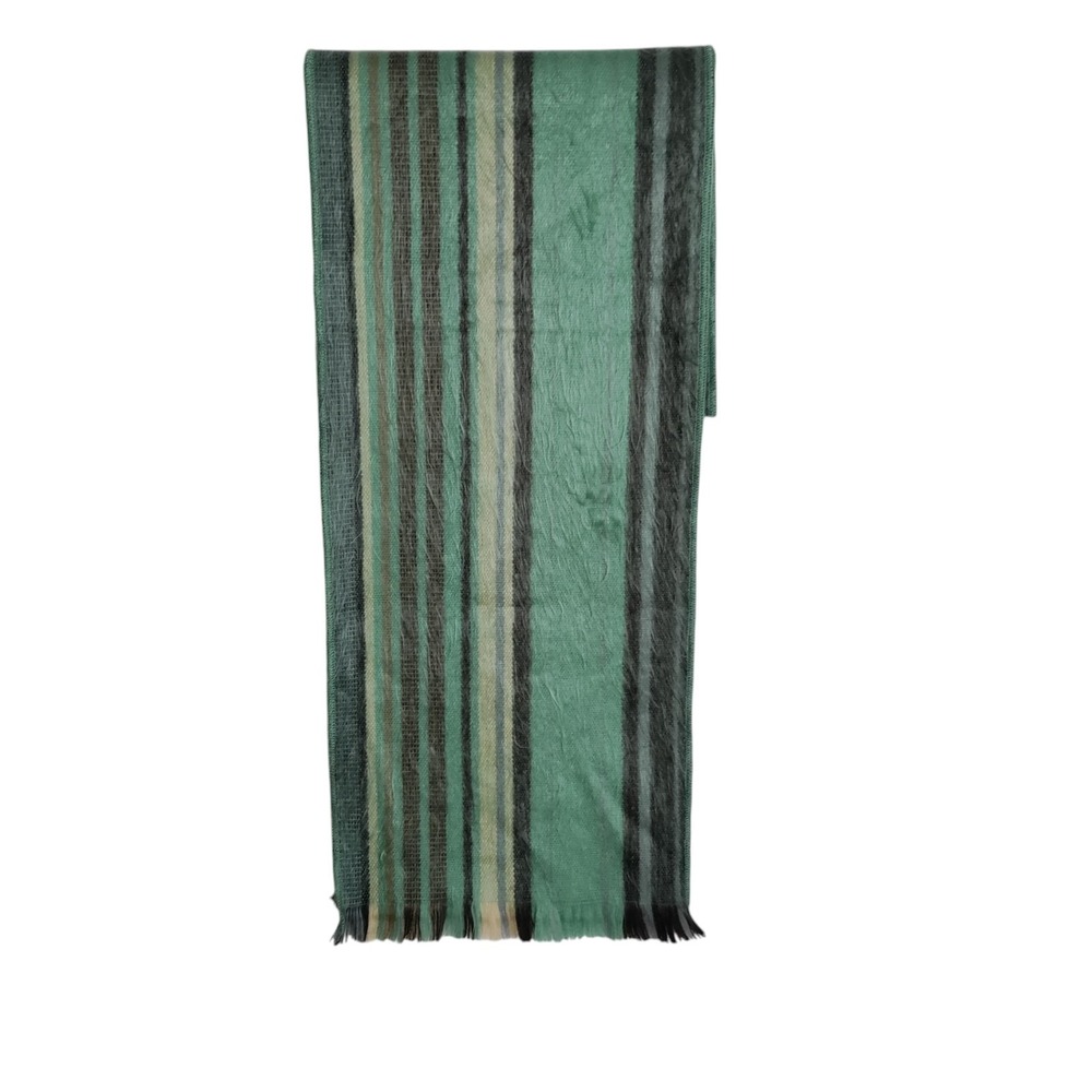 Shupaca 80% Alpaca‎ Super Soft 12"x76" Striped Green Unisex Scarf